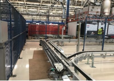 Modifica linea di trasporto (birotaia rovescio) paraurti per inserimento nuovi rami accumulo compreso nuova fornitura carrelli